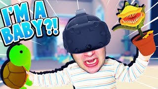 BABY FEEDS PET TURTLE TO A KILLER PLANT  Baby Hands VR Gameplay HTC Vive [upl. by Elatsyrk]