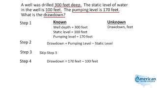 Well Drawdown  Texas Class D Water Math [upl. by Nikal640]