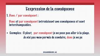 Lexpression de la cause et conséquence [upl. by Xxam]