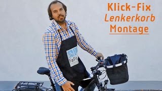 Klickfix Montage So befestigst du deinen Lenkerkorb am Fahrrad [upl. by Alaekim]