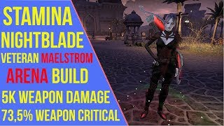 ESO  Stamina Nightblade Veteran Maelstrom Arena Build  Stamina Nightblade VMA Build [upl. by Aliakim]