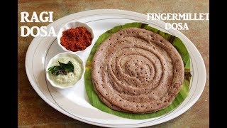 Ragi Dosa  Fermented Ragi Dosa  ರಾಗಿ ದೋಸೆ [upl. by Eelhsa]