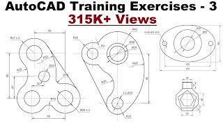 AutoCAD Training Exercises for Beginners  3 [upl. by Coriss]