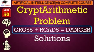 L50 CryptArithmetic Problem in Artificial Intelligence  CROSS  ROADS  DANGER Solution [upl. by Lanti478]