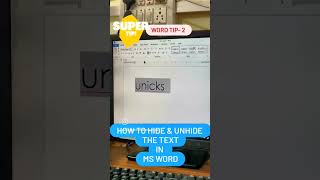 How to Hide and Unhide the Text in MS Word [upl. by Stelmach]