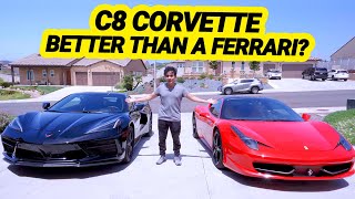 2020 C8 Corvette vs Ferrari 458 How Does it Stack Up FULL REVIEW [upl. by Gnivri]