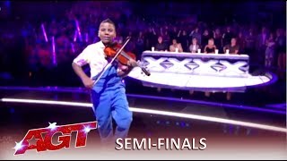 Tyler ButlerFigueroa Simons Golden Buzzer KILLS His Violin on AGT [upl. by Llerruj]