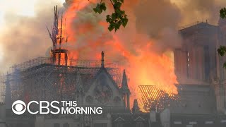 Notre Dame Cathedral devastated by fire in Paris [upl. by Hahn]