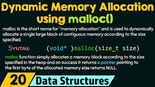 Dynamic Memory Allocation using malloc [upl. by Lada]