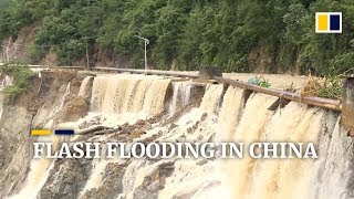 Torrential rain triggers severe flash flooding in several areas of China [upl. by Tayyebeb]