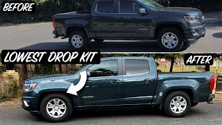 Lowering 2018 Chevy Colorado  3quot Front4quot Rear BellTech Street Performance Lowering Kit [upl. by Scarlet]