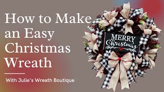 Christmas Wreath DIY  Merry Christmas Wreath  How to Make a Wreath  Curl Wreath Method [upl. by Nylirrehs]