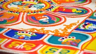 Sand mandala Tibetan Buddhist ritual [upl. by Aicelav]