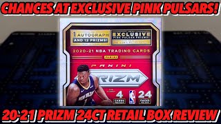 Chances At Exclusive Pink Pulsar Parallels  202021 Panini Prizm Basketball 24ct Retail Box Review [upl. by Roselyn]