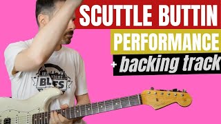 SCUTTLE BUTTIN  guitar cover  backing track  Stevie Ray Vaughan [upl. by Enelhtac]