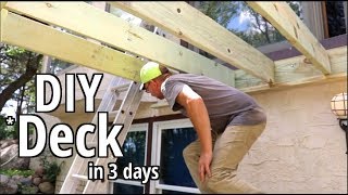 How to Build a deck DIY Style in 3 days Step by step Beginners guide [upl. by Petite]