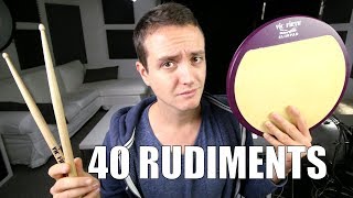 All 40 Rudiments  Daily Drum Lesson [upl. by Airretal]