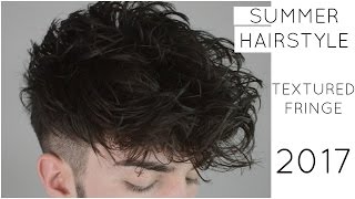 Textured Fringe  Mens Summer Hairstyle  Disconnected Undercut [upl. by Fawna626]