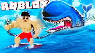 Pulling A GIANT WHALE  Roblox Strongman Simulator [upl. by Rayner499]