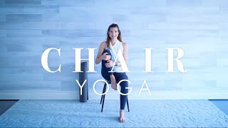 Senior amp Beginner Workout  15 minute Gentle Chair Yoga [upl. by Reniti]