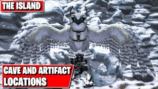 ALL CAVE AND ARTIFACTS LOCATIONS  THE ISLAND  ARK SURVIVAL EVOLVED [upl. by Niowtna]