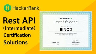 HackerRank Rest API Intermediate Skills Certification Test  Solutions [upl. by Leroi93]