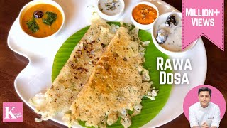 Healthy Instant Rawa Dosa Recipe  Crispy Sooji Dosa  रवा दोसा सूजी का  Chef Kunal Kapur [upl. by Ynnus]