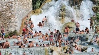 Cascate del Mulino in Saturnia hot springs in Tuscany [upl. by Aras]