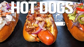 3 RIDICULOUSLY DELICIOUS HOT DOG RECIPES  SAM THE COOKING GUY [upl. by Dranrev]