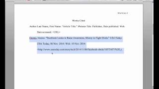 MLA Citation amp in Text Citation with Web Source [upl. by Theis]