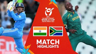 India v South Africa  Semifinal Match Highlights  U19 CWC 2024 [upl. by Aneerahs]