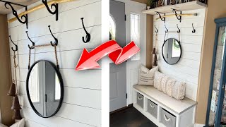 Shoe Storage Bench with a Coat Rack  DIY Entryway Project [upl. by Aralk]