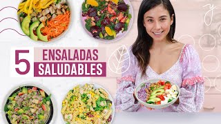 5 Ensaladas Saludables Fáciles y Económicas🥗 Yovana [upl. by Trovillion]