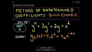 Method of Undetermined Coefficients  Part 2 [upl. by Picker]