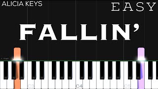 Alicia Keys  Fallin’  EASY Piano Tutorial [upl. by Tamanaha]