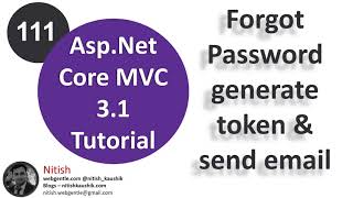 111 Forgot password Reset password generate token and send email in aspnet core [upl. by Anivel]