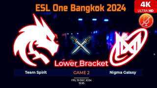 Team Spirit vs Nigma Galaxy Game 2 Highlights  Lower Bracket  ESL One Bangkok  13Dec24 [upl. by Idnim877]