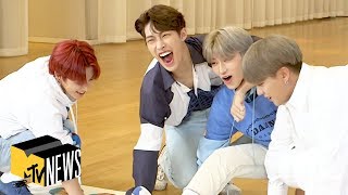 ATEEZ Get Tangled Up Answering Our Questions  MTV News [upl. by Brendon408]