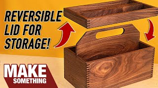 Easy Joinery Toolbox Tote With Reversible Lid  Woodworking Project [upl. by Airetnahs]