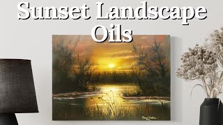 Sunset Landscape Oil Painting  Step by step [upl. by Ilecara]