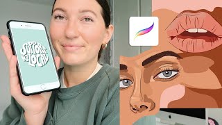 HOW TO USE PROCREATE POCKET Illustrate on your iPhone  Easy Digital Art Tutorial  Sophie Boyden [upl. by Siuqramed]