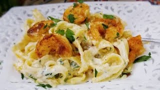 How to make SHRIMP FETTUCCINE ALFREDO  25 MINUTE MEAL ❤ [upl. by Saxela]