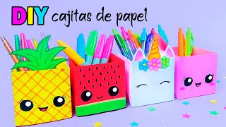 Manualidades con Papel  Cajitas de Papel DIY Organizador de Escritorio  Tutorial Origami [upl. by Elyod]