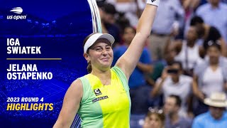 Iga Swiatek vs Jelena Ostapenko Highlights  2023 US Open Round 4 [upl. by Oinimreh]