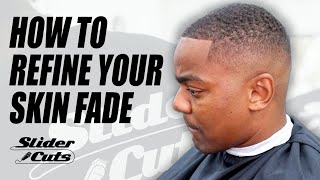 QUICK SKIN FADE HAIRCUT amp REFINING TUTORIAL  SLIDERCUTS [upl. by Kcerred]