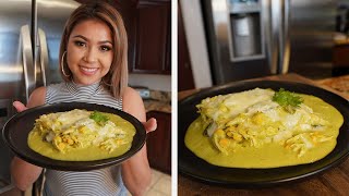 PASTEL AZTECA IN CREAMY POBLANO SAUCE  MEXICAN TORTILLA CASSEROLE [upl. by Seadon]