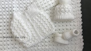 Easy crochet baby cardigancrochet for life cardigan 0305 [upl. by Aneloc]