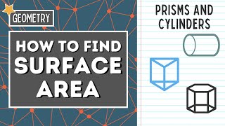 FIND THE SURFACE AREA OF PRISMS AND CYLINDERS  GEOMETRY LESSON [upl. by Vachel]