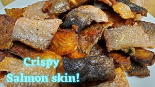 Air Fried Salmon Skin  Crispy Salmon Skin  Crunchy Salmon Skin [upl. by Sharleen]