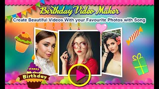 Birthday video maker with Song and name [upl. by Tilford]